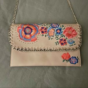 Topshop Embroidered Floral Clutch